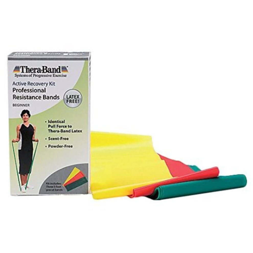THERABAND Resistance Bands Set, Professional Latex-Free Elastic Band For Upper & Lower Body Exercise, Strength Training, Therapy, Pilates, Rehab,