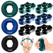 FitBeast Grip Strength Trainer, Finger Exerciser, Forearm Strengthener 9-Piece Kit, Hand Grip Strengthener Targeted Strength, Relief & Recovery, Deep