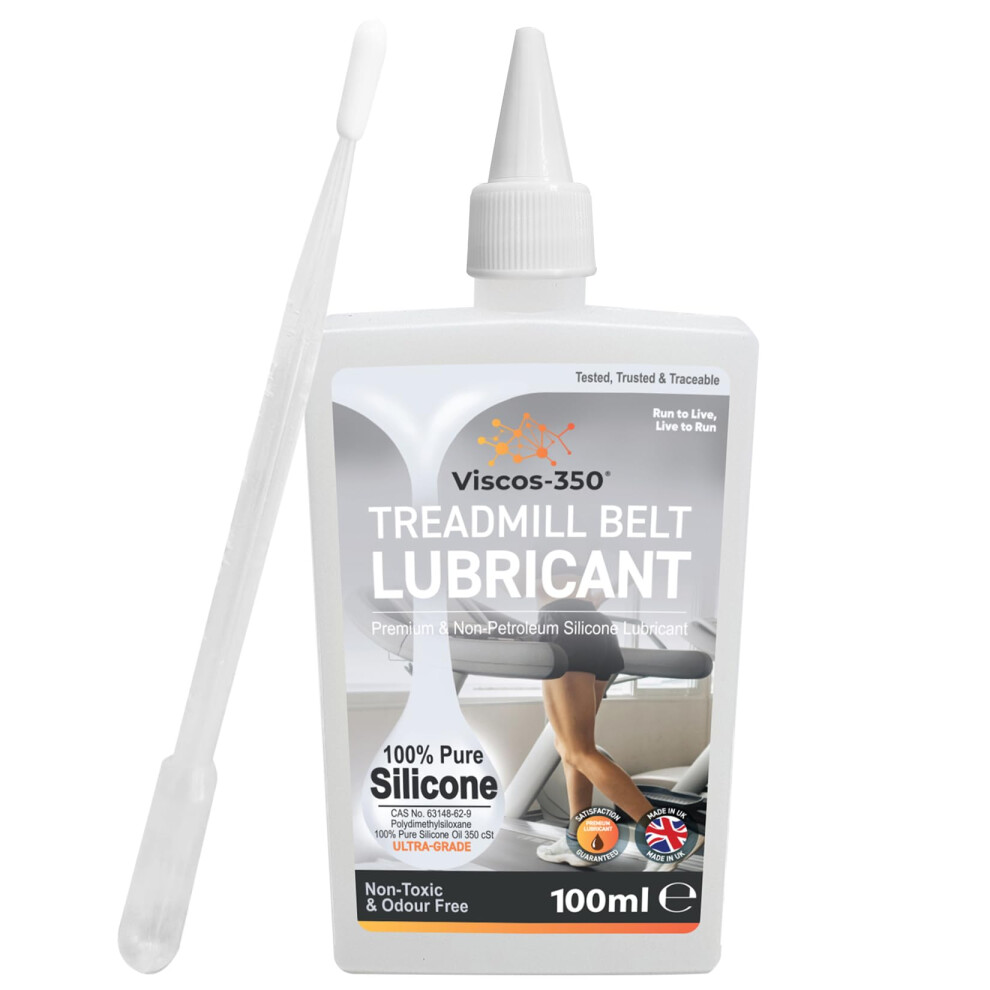 Viscos-350 Premium Treadmill Lubricant Pure Silicone Oil 15Cm Long Applicator Inc - Made In Uk - 100Ml