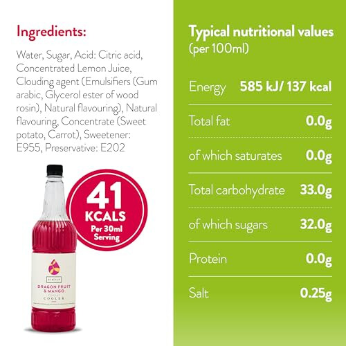 Simply Dragon Fruit and Mango Cooler 1 Litre, Pink 2