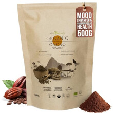 Organic Cacao/Cocoa Powder 500g | Pure & Unsweetened | Mood Enhancer & Cardiovascular Health | Natural Source of Magnesium | Perfect for Smoothies,