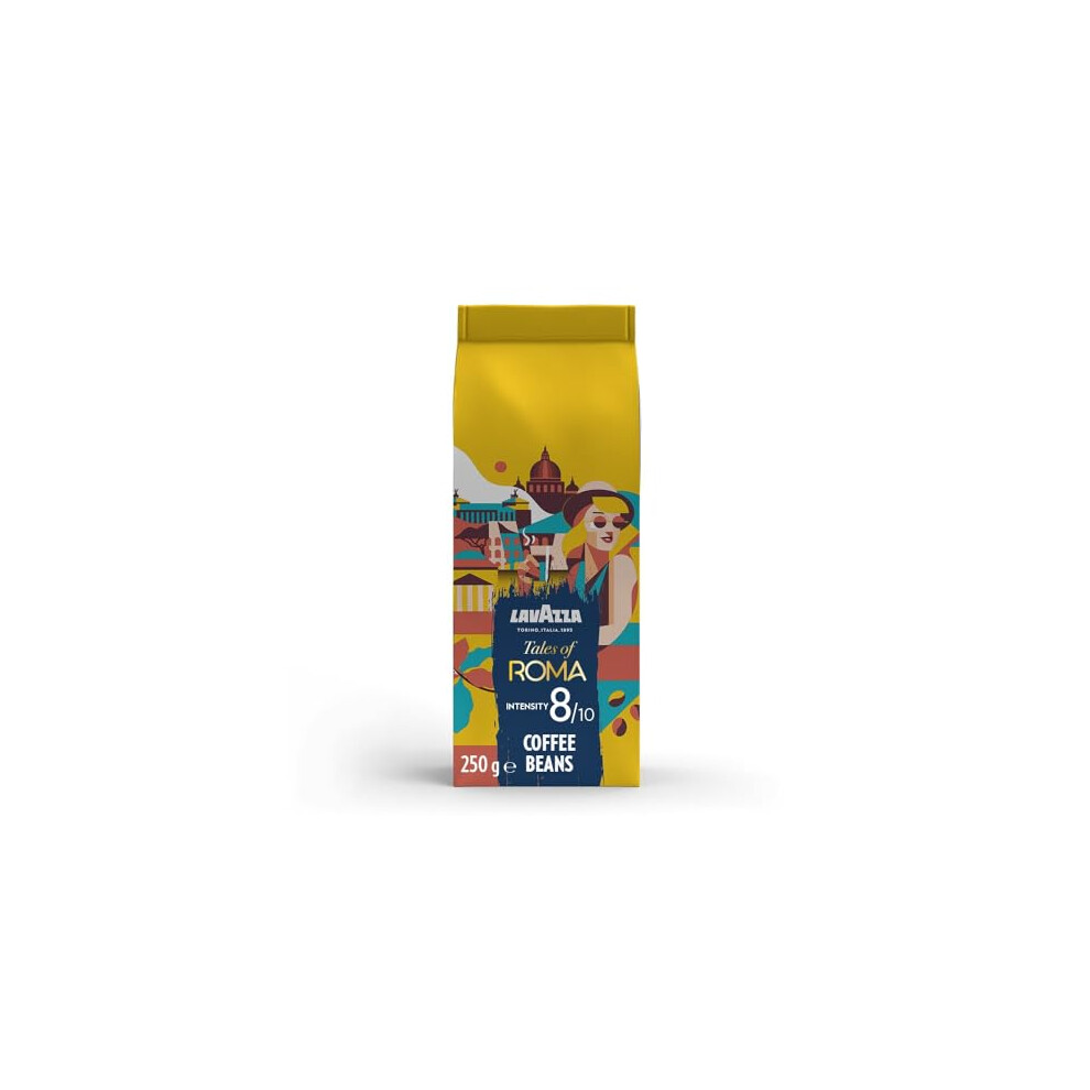 Lavazza , Tales Of Roma, Coffee Beans, Ideal For Espresso Coffee Machines, With Aromatic Notes Of Hazelnut And Dark Chocolate, Arabica And Robusta,