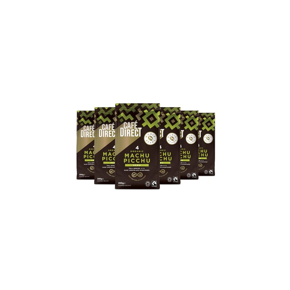 Cafe Direct Caf?Direct Fairtrade Machu Picchu Whole Bean Arabica Coffee, 200 G (Pack Of 6)