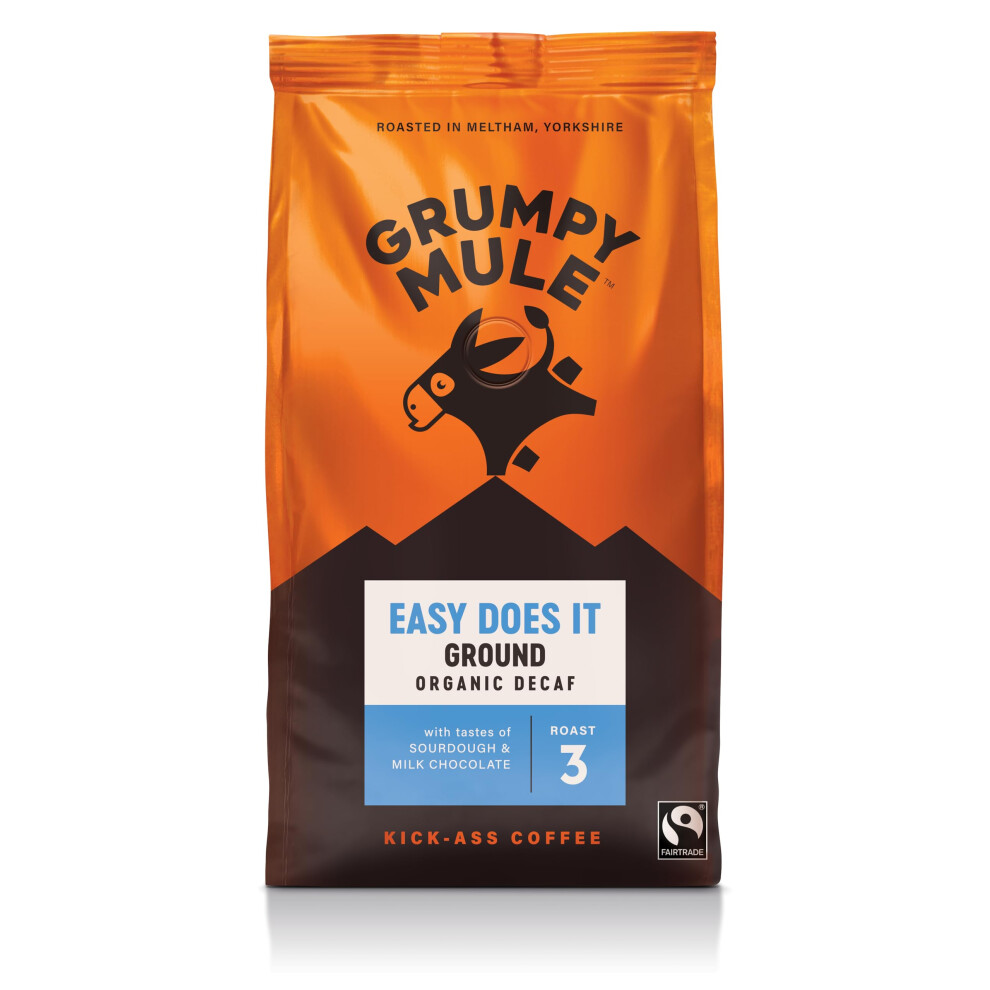 Grumpy Mule Easy Does It Swiss Water Organic (Decaf Ground Coffee) With Notes Of Milk Chocolate 200G