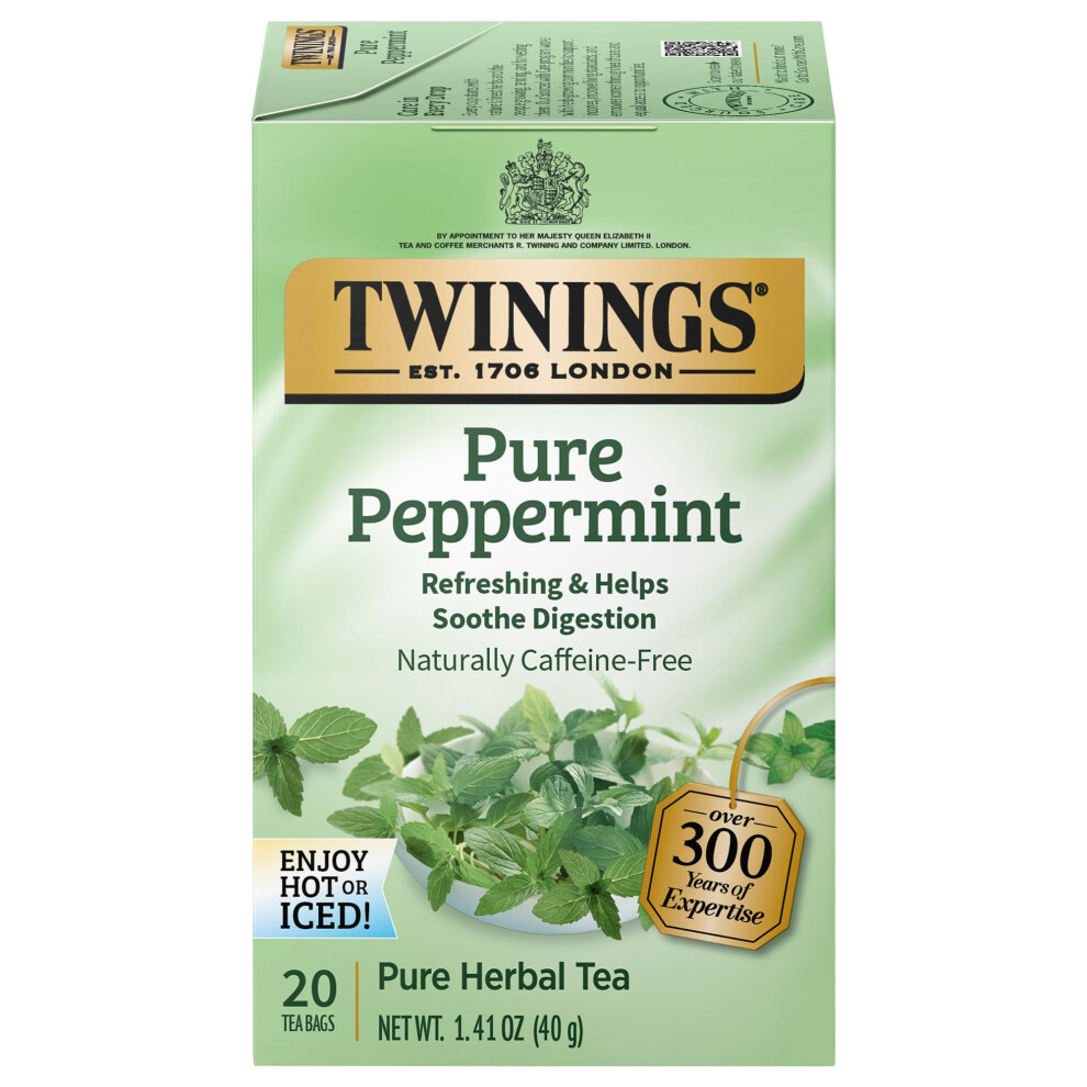 Twinings Of London Pure Peppermint Herbal Tea Bags, 20 Count