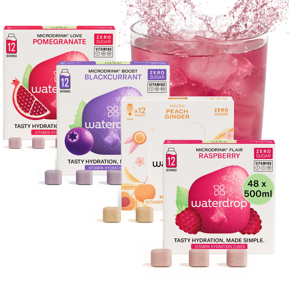 Waterdrop Microdrink Waterdrop? Microdrink Set - Water Flavouring - Hydration Tablet - Natural Fruit Mix - Vitamin C - Sugar Free - Raspberry - Pomegranate - Blackcurrant