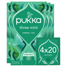 Pukka Herbs | Three Mint Organic Herbal Tea Box | Tea Infusion With Spearmint, Peppermint, Fieldmint | Ideal For Digestion | Sleep Tea | Caffeine Free