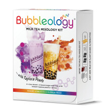 Bubbleology Milk Tea Mixology Kit with Tapioca Pearls (Pack of 1) Makes 4 Delicious Bubble Teas | 2 Brown Sugar Milk & 2 Taro Milk with Instant