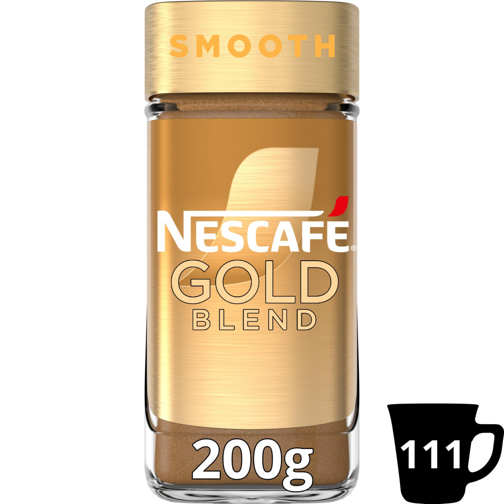 New Nescafe Nescaf? Blend Smooth Premium Instant Coffee, Silky Smooth Roasted Arabica And Robusta Coffee, 200G (Pack Of 1) Gold/Light