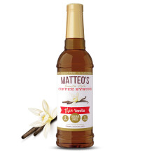 Matteo's Sugar Free Coffee Flavoring Syrup, Vanilla, Delicious Coffee Syrup, 0 Calorie, 0 Sugar Coffee Syrups, Keto Friendly, 25.4 Oz, 1-Pack
