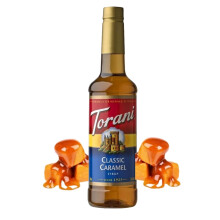 Torani Classic Caramel Coffee Syrup (750ml) - Pure Cane Sugar Caramel Syrup Flavouring for Lattes, Macchiatos & Hot Drinks - Rich Buttery Taste,