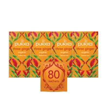 Pukka Herbs | Three Ginger Organic Herbal Tea Box | Digestion-Aiding Infusion With Ginger, Turmeric, And Galangal | Ideal After Meals | Caffeine Free