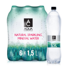 AQUA Carpatica 1.5L x 6 - Pure Natural Sparkling Mineral Water for Optimal Hydration, Nitrate-Free, Abundant in Calcium & Magnesium, Naturally