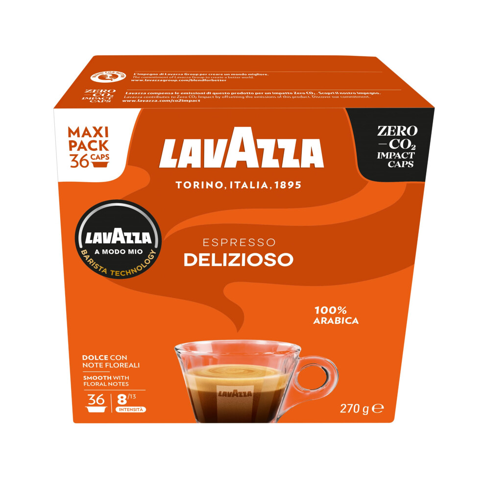 Lavazza , A Modo Mio Delizioso, Coffee Pods Espresso 100% Arabica, 36 Capsules