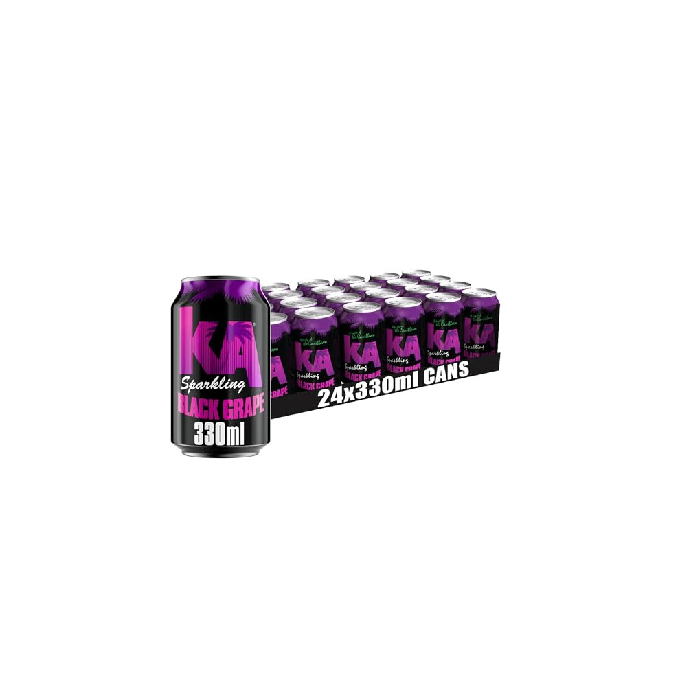 Ka Caribbean Grape Fizzy Drinks - Traditional & Authentic Caribbean Jamaican Style Sparkling Drink - Soft Drinks Multipack - Grape Soda Black