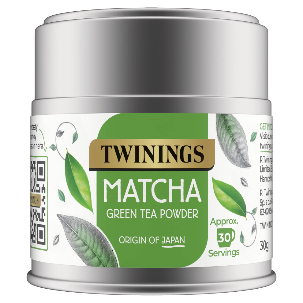 Twinings Matcha Tea Powder Tin - Organic Ceremonial Grade Matcha Powder From Japan, Tea For Health & Self Care, Vegan Friendly, Enjoy Hot Or Green