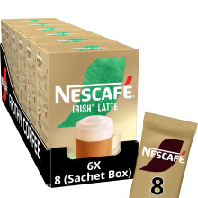 NESCAF? Irish Latte Instant Coffee 8 x 19.8g Sachets, 100% Responsibly Sourced Coffee (Pack of 6)