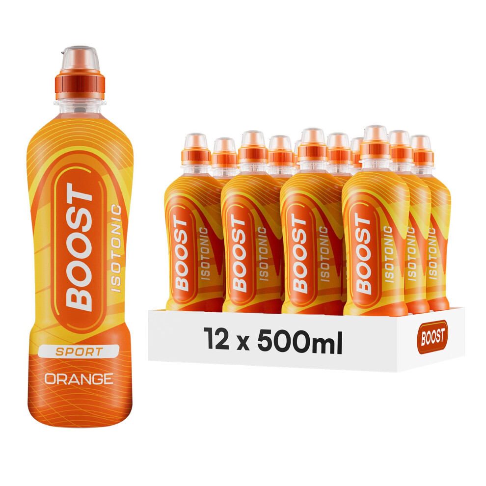 Boost Sports Drink Orange Flavour 12 Isotonic Drink with Vitamin B12 and B6 Electrolyte Drink Maximum Hydration Drinks Low Calorie Vegan Adult Soft