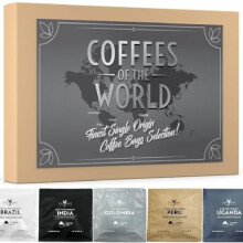 Coffee Bags Tasting Collection Set | Coffee Gift Set | Selection of Finest Single Origin Specialty Coffees | 15 Bags | Hamper Style Letterbox Gift