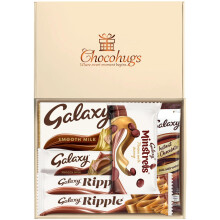 Chocohugs Chocolate Gift Box Hamper | Filled with Galaxy Full Sized Bars Smooth Milk, Minstrels | Letter Box Friendly | Box of Chocolates| Gift for