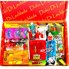 American Sweets Gift Box - Dolci Di Lechlade - USA Candy Chocolate Sweet Hamper Birthday Fathers Day Easter Egg Present Pick & Mix Gummy Chewy Sour