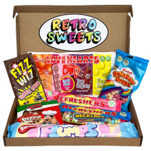 Retro Sweets Gift Box. Packed with Sweet. Hamper Letterbox Gift for Women, Men & Kids. Perfect Present for Get Well Soon, Birthday, Thank You, Fathers