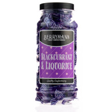 Original Blackcurrant & Liquorice Retro Boiled Sweets Gift Jar By Berrymans Sweet Shop - Classic Sweets, Traditional Taste.