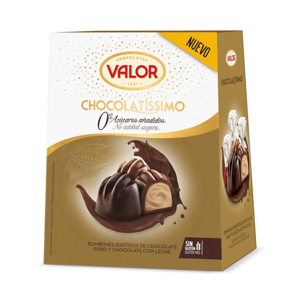 Valor Sugar Free Chocolate Truffles - Assorted Milk & Dark Diabetic Chocolate Pralines Mother's Day, Fine Cocoa Sweetened with Stevia by Master
