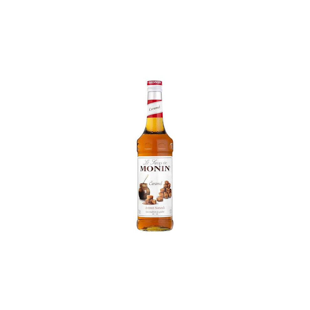 Monin Premium Caramel Syrup 700 Ml For Coffee And Cocktails. Vegan-Friendly, Allergen-Free, 100% Natural Flavours And Colourings