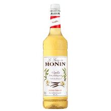 MONIN Premium Vanilla Syrup 1L for Coffee and Cocktails. Vegan-Friendly, Allergen-Free, 100% Natural Flavours and Colourings