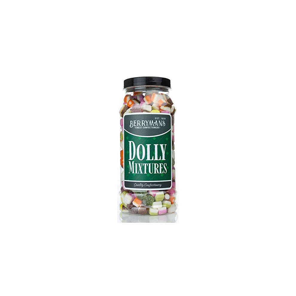 Berrymans Original Dolly Mixtures Retro Sweets Gift Jar By Sweet Shop - Classic Sweets, Traditional Taste.