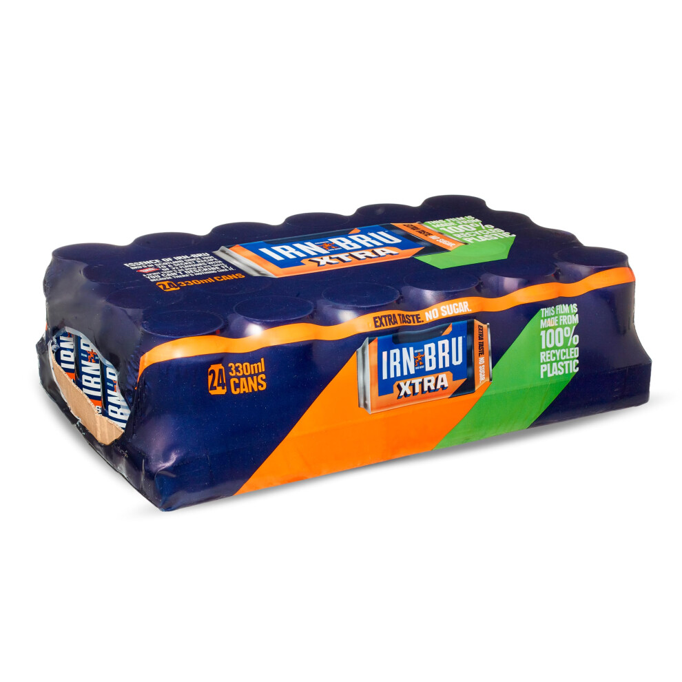 ‎Irn-Bru Irn-Bru Xtra, 24 Pack Zero No Sugar & Low Calorie Fizzy Drinks Multipack Cans With Xtra Taste - 24 X 330Ml Cans