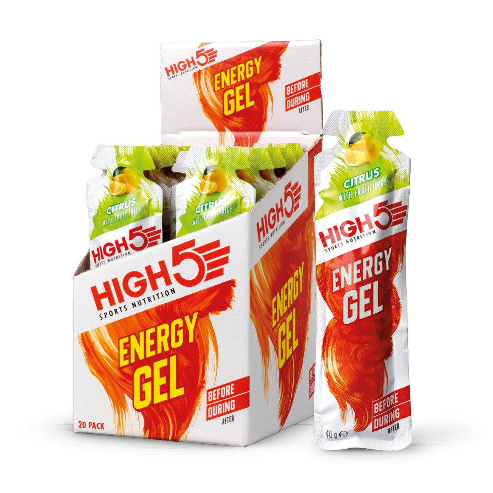 High5 Running Gels - Carbohydrate Supplements For Quick Energy Release - Natural Fruit Juice & Caffeine-Free - Instant Energy Boost For Running,