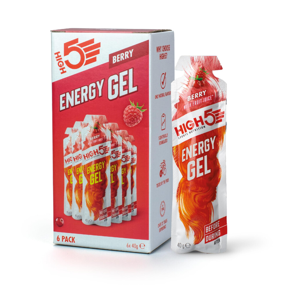 High5 Energy Gel Pouches - Carb Gels Running Accessories For Endurance Fuel - Natural Fruit Juice & Caffeine-Free Vegan Energy Gel - Glucose Shot To