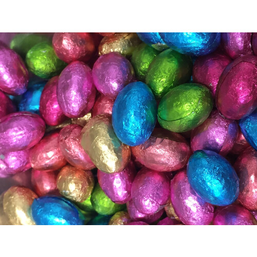 Solid Milk Chocolate Foil Easter Eggs x 500g (Approx 100 Eggs), Easter Egg Hunts & Gifts