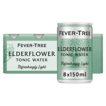 Fever-Tree Refreshingly Light Elderflower Tonic Water 8 x 150ml (Pack of 3, Total 24 Cans)