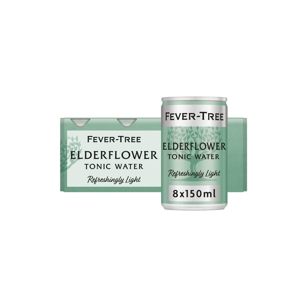 Fever-Tree Refreshingly Elderflower Tonic Water 8 X 150Ml (Pack Of 3, Total 24 Cans) Light