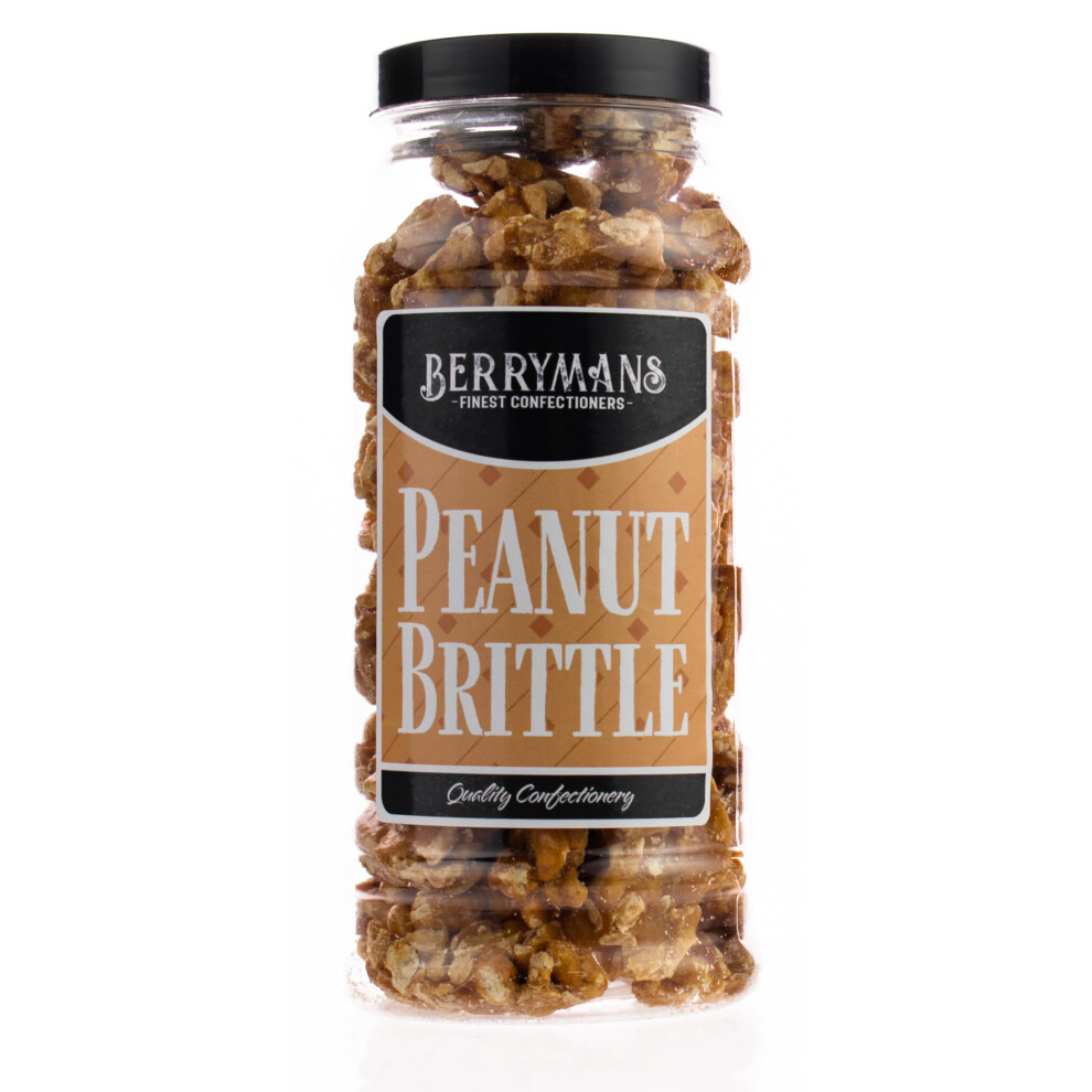 Berrymans Original Peanut Brittle Roasted Peanuts In Caramel Retro Sweets Gift Jar By Sweet Shop - Classic Sweets, Traditional Taste.