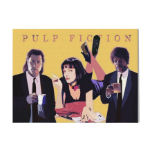 (Pulp Fiction Movie=801) Canvas Print Film Retro Movie Vintage Cinema Poster DIY Framed Kit Wall Art for Living Room Bedroom Decor 16x20 inch