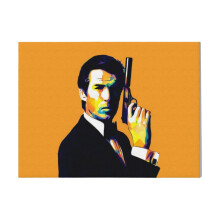 (Pierce Brosnan James Bond=695) Canvas Print Film Retro Movie Vintage Cinema Poster DIY Framed Kit Wall Art for Living Room Bedroom Decor 16x20 inch
