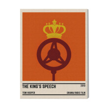 (The Kings Speech Minimal=5410) Canvas Print Film Retro Movie Vintage Cinema Poster DIY Framed Kit Wall Art for Living Room Bedroom Decor 16x20 inch