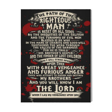 (The Path Of The Righteous Man - Pulp Fiction Quote=8711) Canvas Print Film Retro Movie Vintage Cinema Poster DIY Framed Kit Wall Art for Living Room Bedroom Decor 16x20 inch
