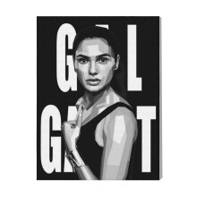 (Gal Gadot=1139) Canvas Print Film Retro Movie Vintage Cinema Poster DIY Framed Kit Wall Art for Living Room Bedroom Decor 16x20 inch