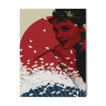 (Fusion Art Audrey Hepburn=2062) Canvas Print Film Retro Movie Vintage Cinema Poster DIY Framed Kit Wall Art for Living Room Bedroom Decor 16x20 inch