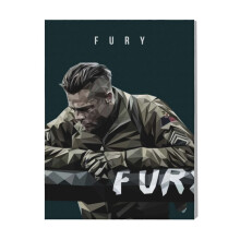 (Fury=8326) Canvas Print Film Retro Movie Vintage Cinema Poster DIY Framed Kit Wall Art for Living Room Bedroom Decor 16x20 inch
