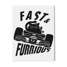 (Funny Car Driving Cat=2984) Canvas Print Film Retro Movie Vintage Cinema Poster DIY Framed Kit Wall Art for Living Room Bedroom Decor 16x20 inch