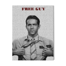 (Free Guy=3363) Canvas Print Film Retro Movie Vintage Cinema Poster DIY Framed Kit Wall Art for Living Room Bedroom Decor 16x20 inch