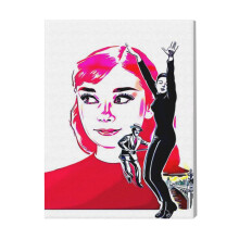 (Funny Face 1=4067) Canvas Print Film Retro Movie Vintage Cinema Poster DIY Framed Kit Wall Art for Living Room Bedroom Decor 16x20 inch