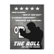 (Funny Bathroom Movie Roll=6880) Canvas Print Film Retro Movie Vintage Cinema Poster DIY Framed Kit Wall Art for Living Room Bedroom Decor 16x20 inch