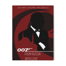 (From Russia With Love=5246) Canvas Print Film Retro Movie Vintage Cinema Poster DIY Framed Kit Wall Art for Living Room Bedroom Decor 16x20 inch